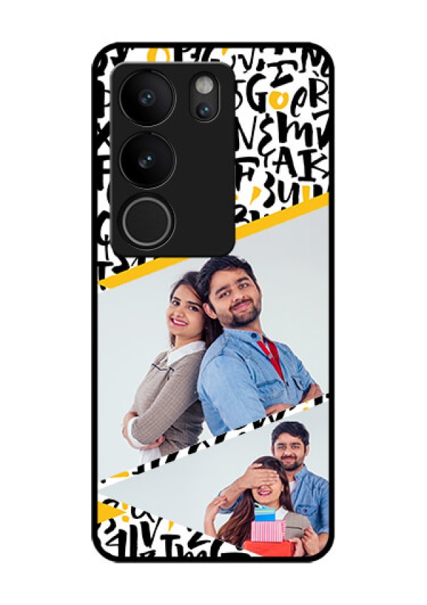 Vivo V29 5G Custom Glass Phone Case - Letters Pattern Design