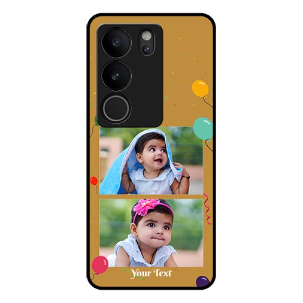 Vivo V29 5G Custom Glass Phone Case - Image Holder With Birthday Celebrations Design Vivo V29 5G Custom Glass Phone Case - Image Holder With Birthday Celebrations Design