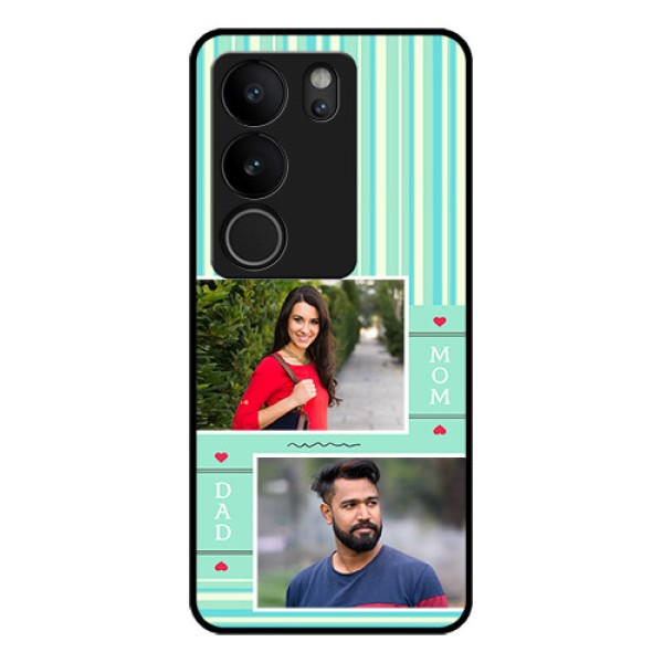 Vivo V29 5G Custom Glass Phone Case - Mom & Dad Pic Design