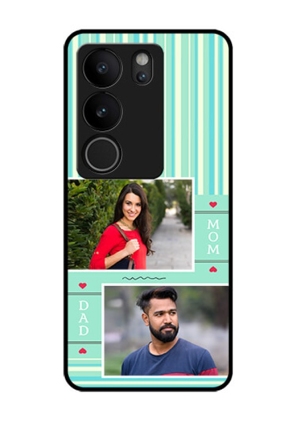 Vivo V29 5G Custom Glass Phone Case - Mom & Dad Pic Design