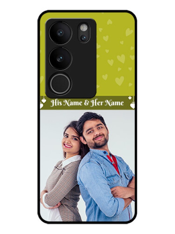 Custom Vivo V29 5G Custom Glass Phone Case - You & Me Heart Design