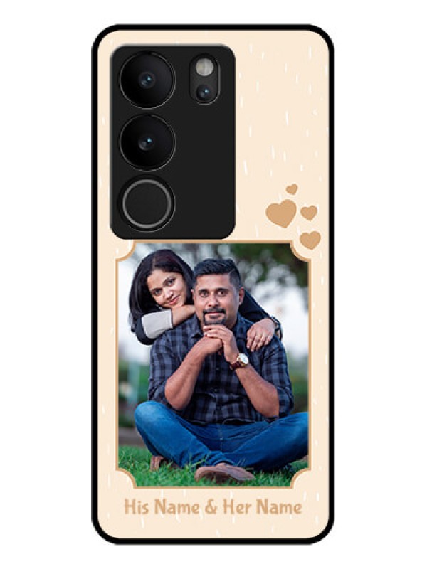 Custom Vivo V29 5G Custom Glass Phone Case - With Confetti Love Design