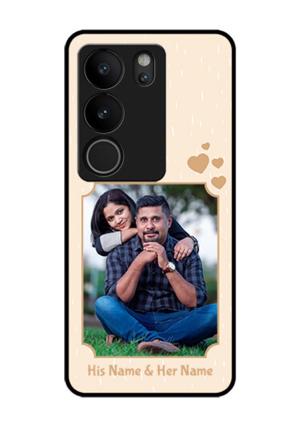 Vivo V29 5G Custom Glass Phone Case - With Confetti Love Design