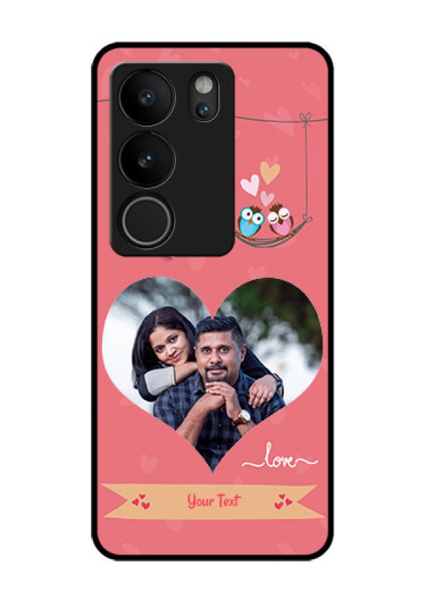 Vivo V29 5G Custom Glass Phone Case - Peach Color Love Design