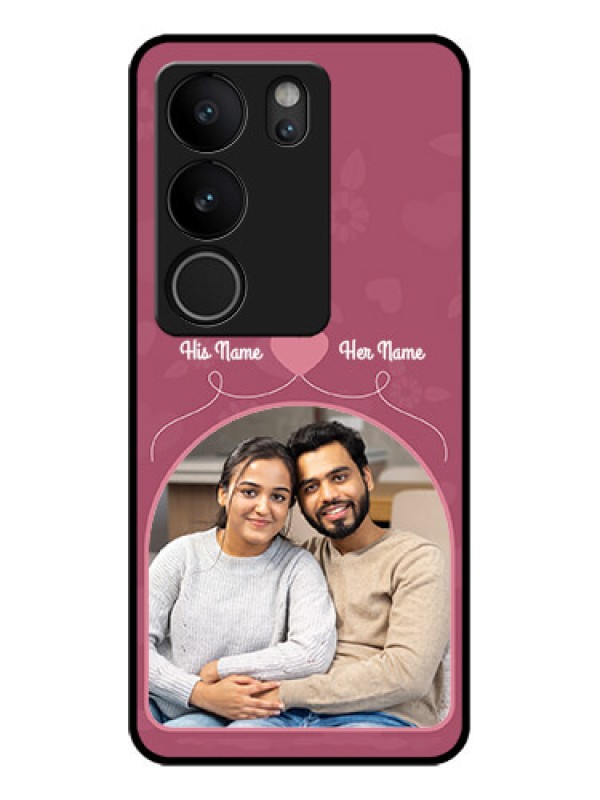 Custom Vivo V29 5G Custom Glass Phone Case - Love Floral Design