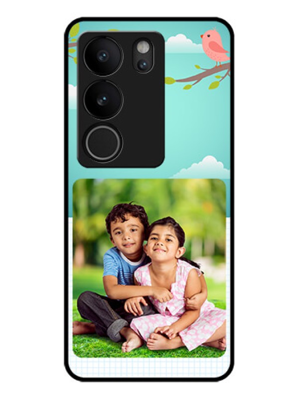 Custom Vivo V29 5G Custom Glass Phone Case - Doodle Love Design