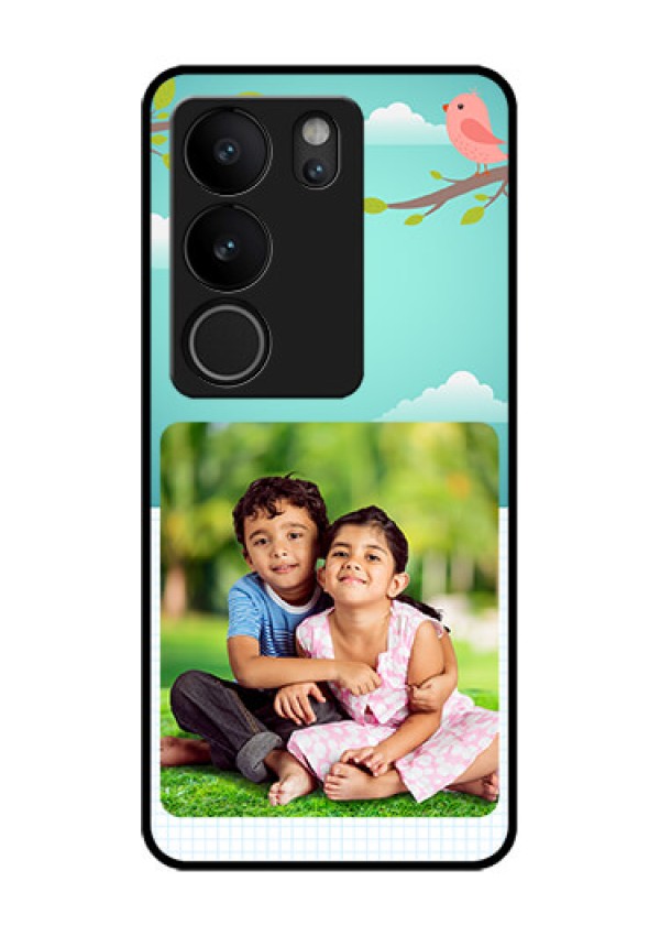 Vivo V29 5G Custom Glass Phone Case - Doodle Love Design