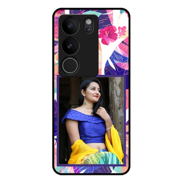Vivo V29 5G Custom Glass Phone Case - Abstract Floral Design