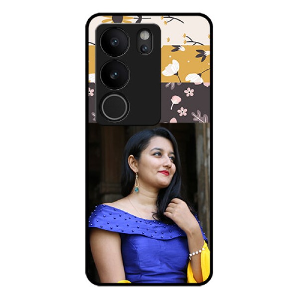 Vivo V29 5G Custom Glass Phone Case - Stylish Floral Design