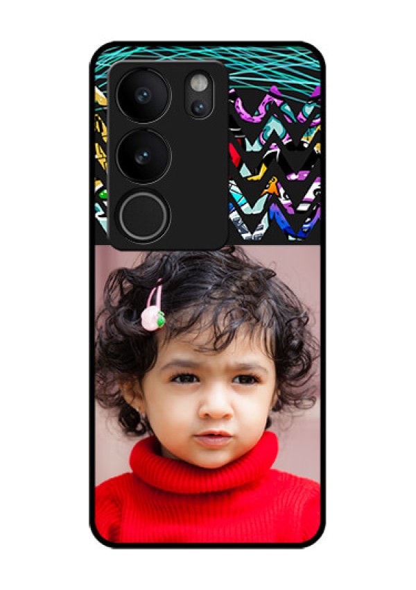 Vivo V29 5G Custom Glass Phone Case - Neon Abstract Design