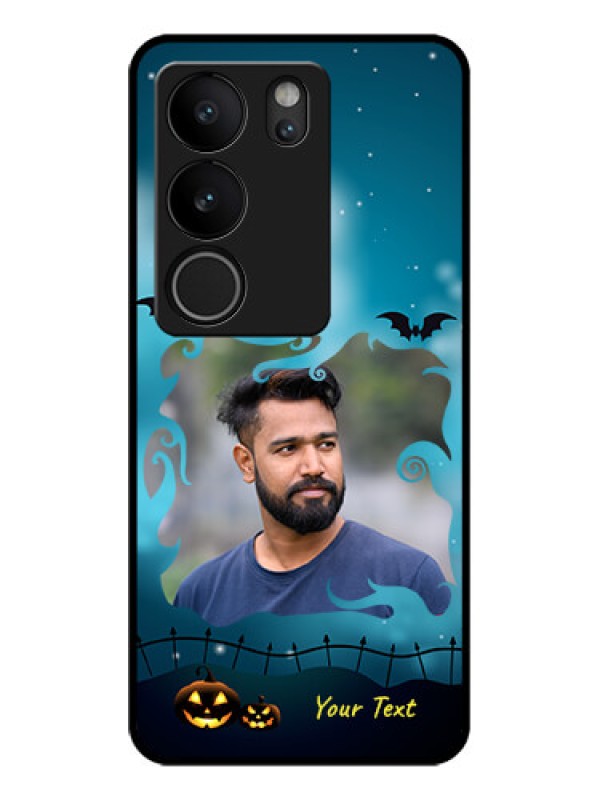 Custom Vivo V29 5G Custom Glass Phone Case - Halloween Frame Design
