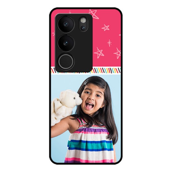 Vivo V29 5G Custom Glass Phone Case - Line Art Design