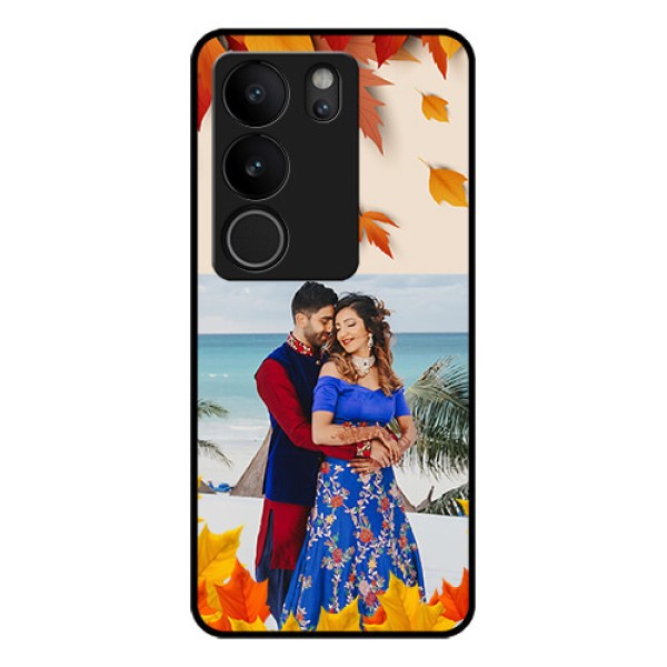 Vivo V29 5G Custom Glass Phone Case - Autumn Maple Leaves Design