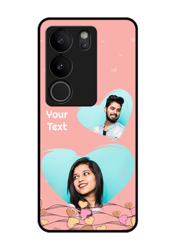 Vivo V29 5G Custom Glass Phone Case - Love Doodle Design