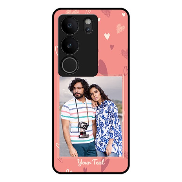 Vivo V29 5G Custom Glass Phone Case - Love Doodle Art Design