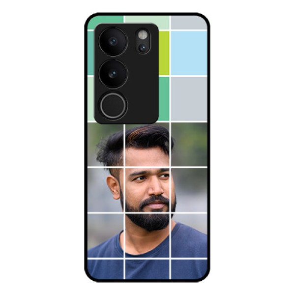Vivo V29 5G Custom Glass Phone Case - With White Box Pattern