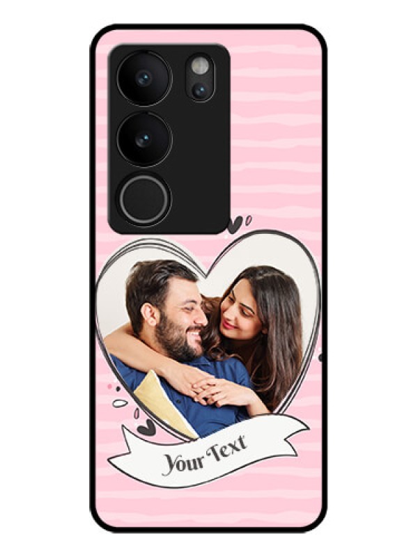 Custom Vivo V29 5G Custom Glass Phone Case - Vintage Heart Design