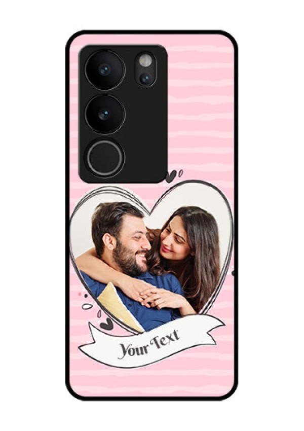 Vivo V29 5G Custom Glass Phone Case - Vintage Heart Design