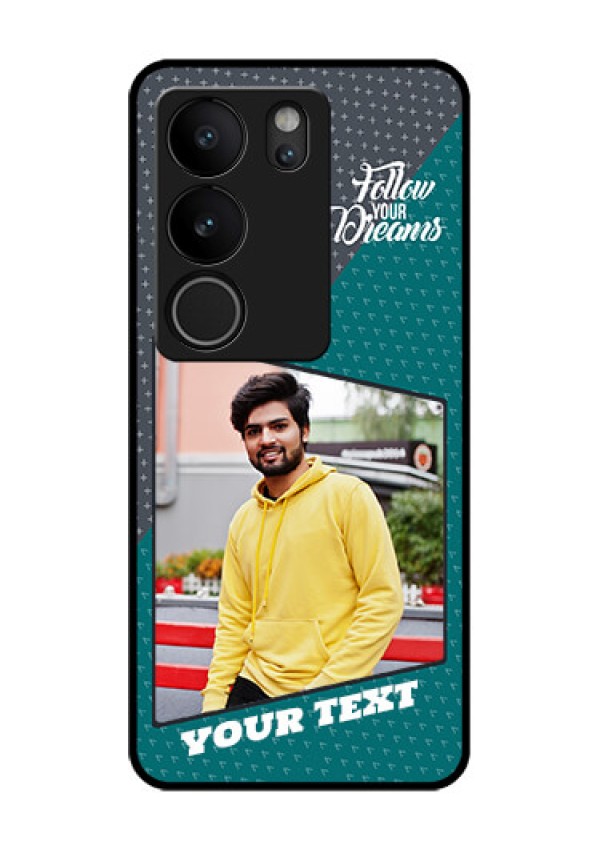 Vivo V29 5G Custom Glass Phone Case - Background Pattern Design With Quote