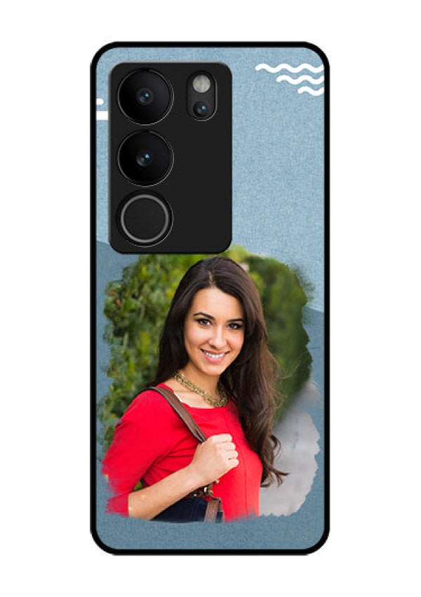 Vivo V29 5G Custom Glass Phone Case - Grunge Line Art Design
