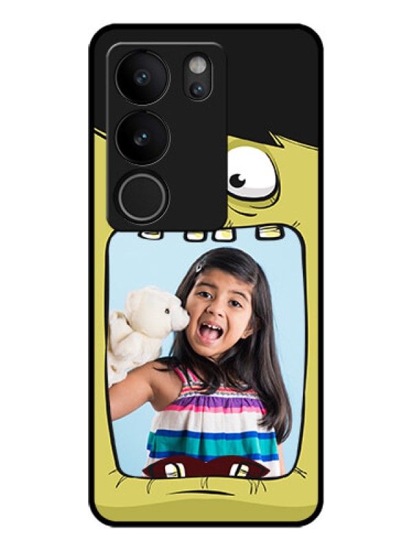 Custom Vivo V29 5G Custom Glass Phone Case - Cartoon Monster Back Case Design