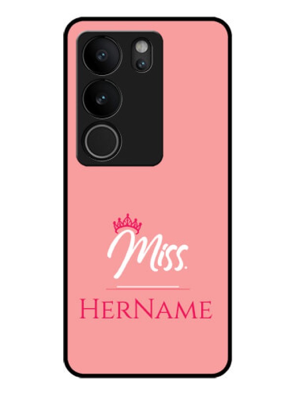 Custom Vivo V29 5G Custom Glass Phone Case - Mrs With Name Design
