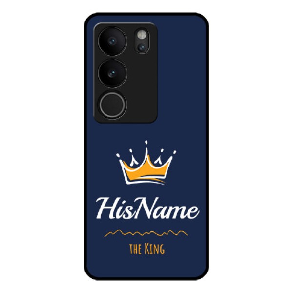 Vivo V29 5G Custom Glass Phone Case - King With Name Design