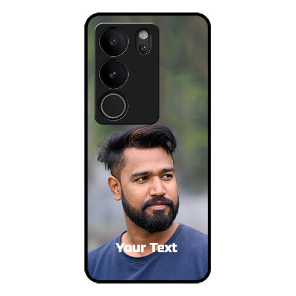 Vivo V29 5G Custom Glass Phone Case - Photo With Text Design
