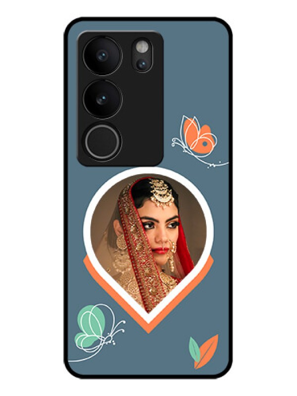 Custom Vivo V29 5G Custom Glass Phone Case - Droplet Butterflies Design