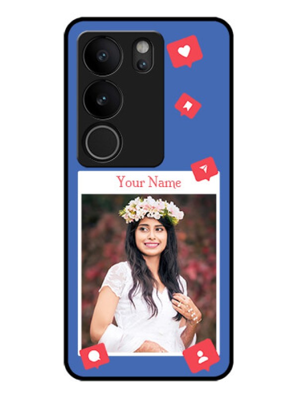 Custom Vivo V29 5G Custom Glass Phone Case - Like Share And Comment Design