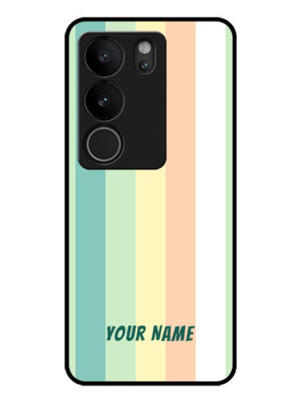 Custom Vivo V29 5G Custom Glass Phone Case - Multi - Colour Stripes Design