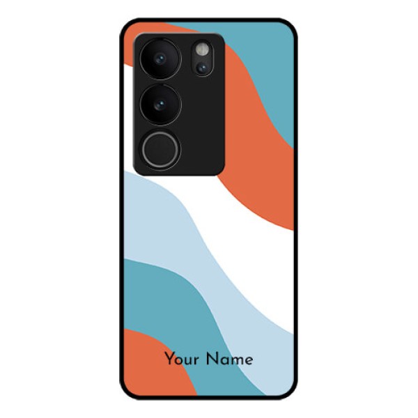 Vivo V29 5G Custom Glass Phone Case - Coloured Waves Design