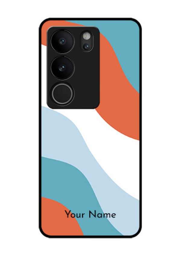 Vivo V29 5G Custom Glass Phone Case - Coloured Waves Design