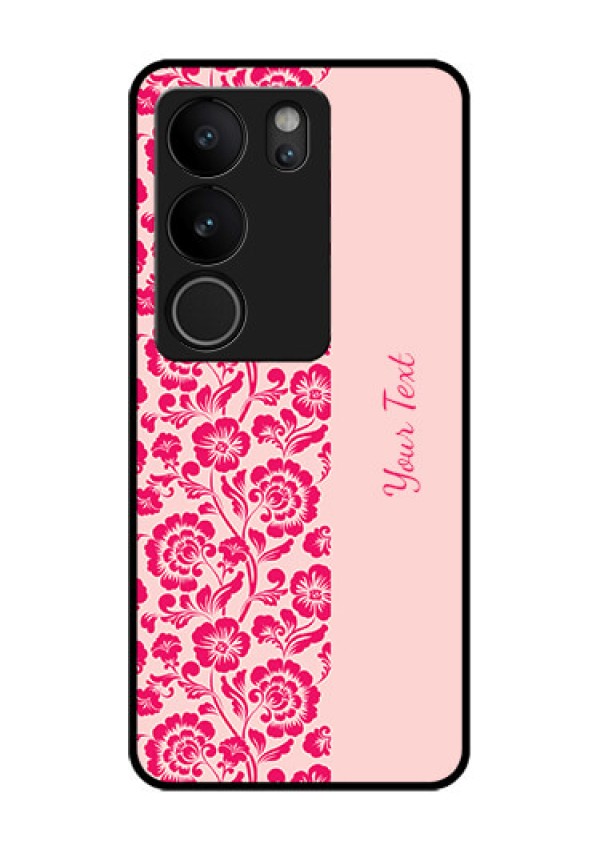 Vivo V29 5G Custom Glass Phone Case - Attractive Floral Pattern Design