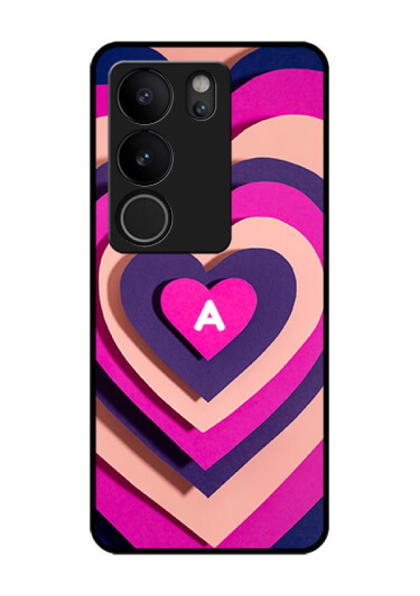 Vivo V29 5G Custom Glass Phone Case - Cute Heart Pattern Design