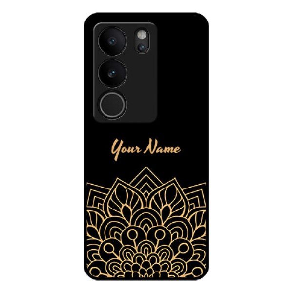 Vivo V29 5G Custom Glass Phone Case - Golden Mandala Design