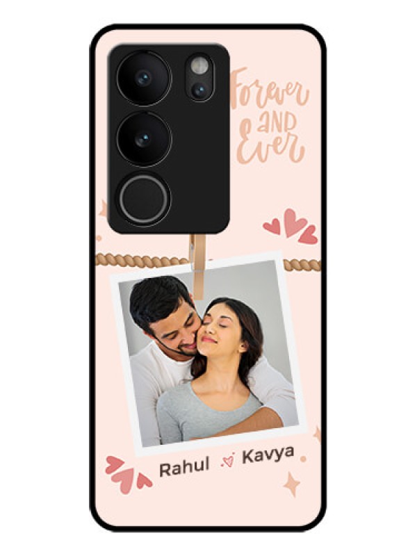 Custom Vivo V29 5G Custom Glass Phone Case - Forever And Ever Love Design