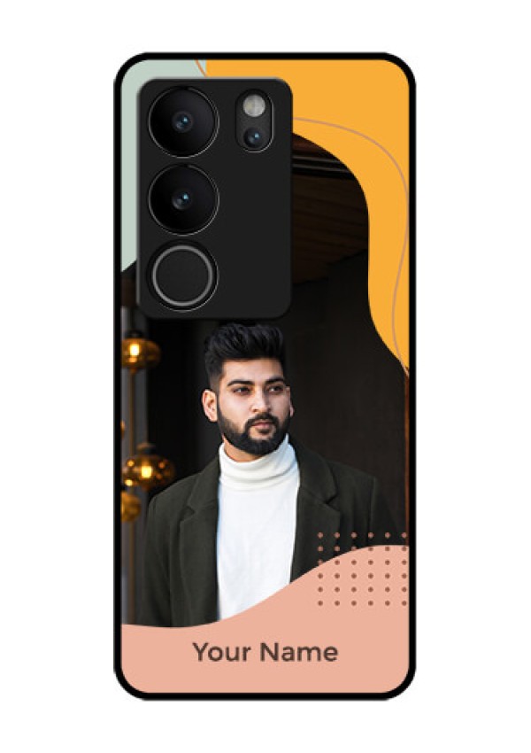 Vivo V29 5G Custom Glass Phone Case - Tri - Coloured Overlay Design