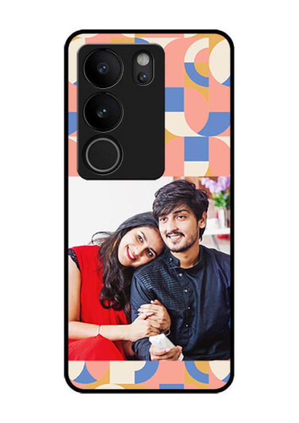 Vivo V29 5G Custom Glass Phone Case - Semi - Circle Maze Pattern Design