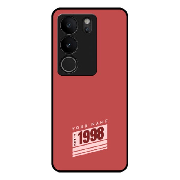 Vivo V29 5G Custom Glass Phone Case - Red Custom Year Of Birth Design