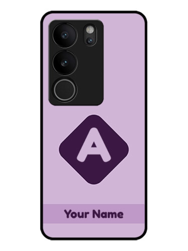 Custom Vivo V29 5G Custom Glass Phone Case - Custom Letter In Curved Badge Design