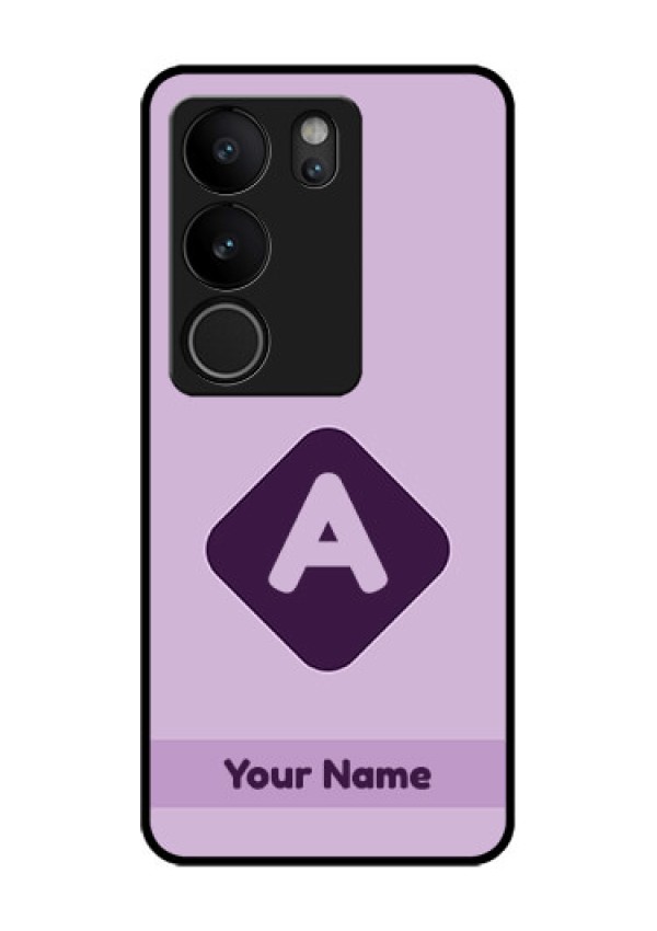 Vivo V29 5G Custom Glass Phone Case - Custom Letter In Curved Badge Design
