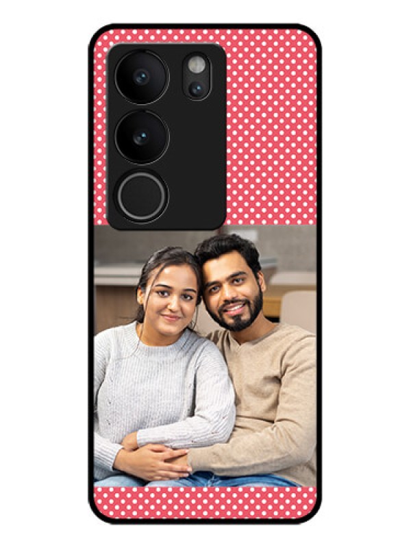 Custom Vivo V29 Pro 5G Custom Glass Phone Case - White Dotted Design