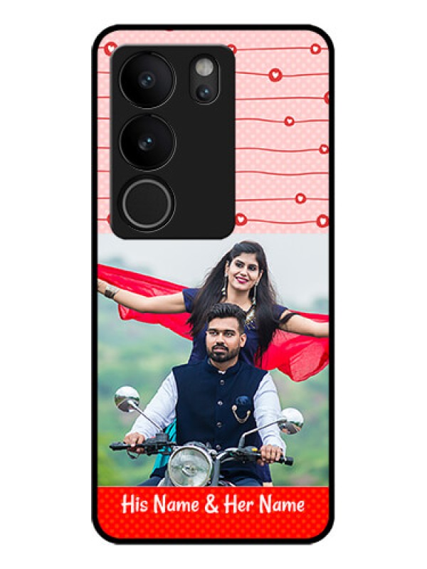 Custom Vivo V29 Pro 5G Custom Glass Phone Case - Red Pattern Case Design