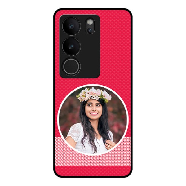Vivo V29 Pro 5G Custom Glass Phone Case - Pink Color Pattern Design Vivo V29 Pro 5G Custom Glass Phone Case - Pink Color Pattern Design