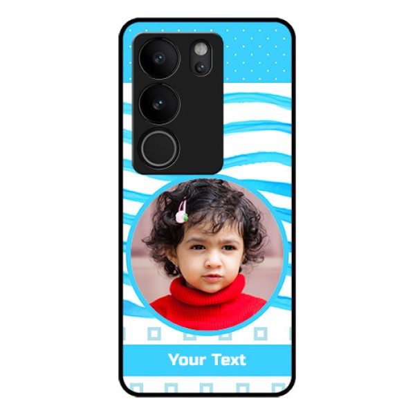 Vivo V29 Pro 5G Custom Glass Phone Case - Simple Blue Case Design