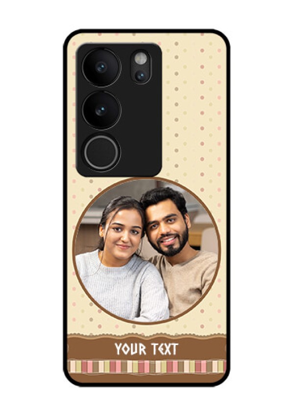 Vivo V29 Pro 5G Custom Glass Phone Case - Brown Dotted Mobile Case Design