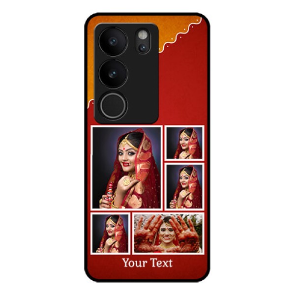 Vivo V29 Pro 5G Custom Glass Phone Case - Wedding Pic Upload Design
