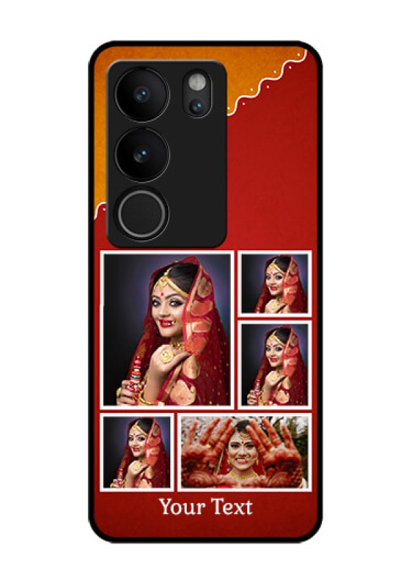 Vivo V29 Pro 5G Custom Glass Phone Case - Wedding Pic Upload Design