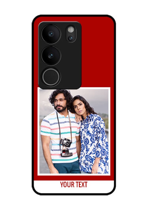 Vivo V29 Pro 5G Custom Glass Phone Case - Red Color Design